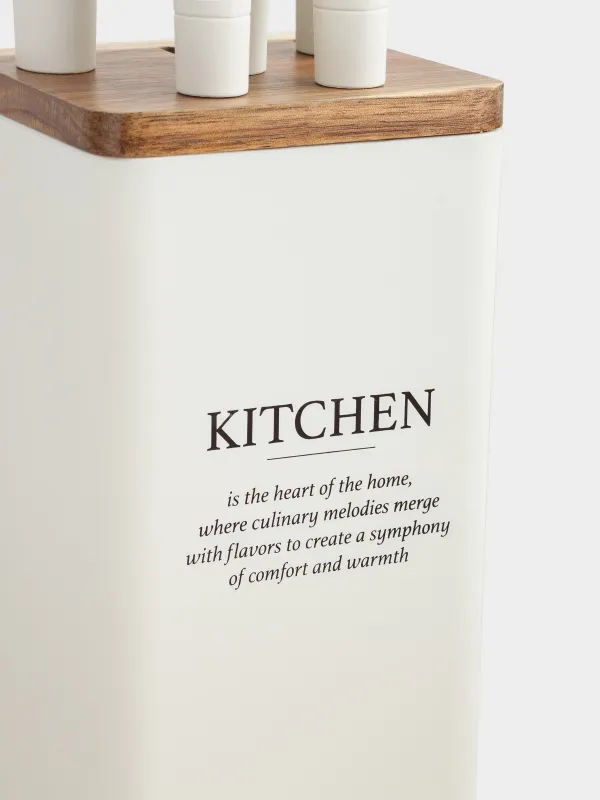 Набор ножей, 5 пр, в подставке, сталь/пластик, молочный, Course, image-3