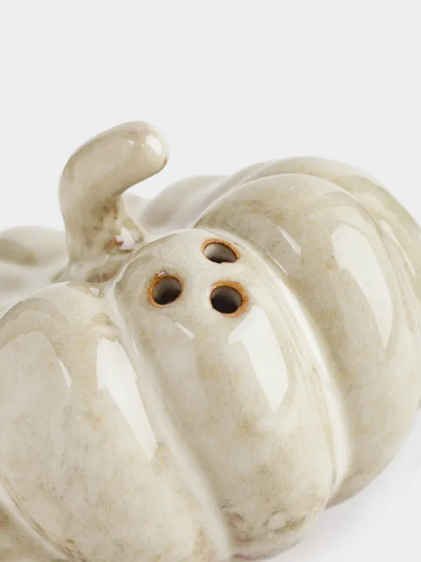 Емкость для соли или перца, 7 см, фарфор P, молочно-коричневая, Тыква, Slight frost, image-1