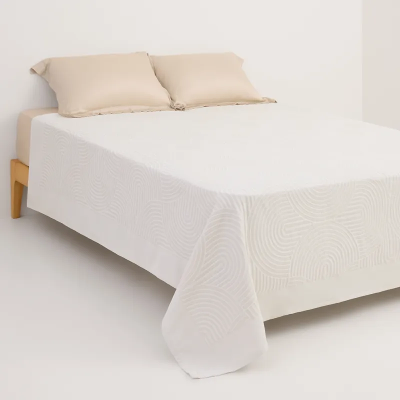 Покрывало, 220х240 см, полиэстер/хлопок, песочно-бежевое, Арка, Arch