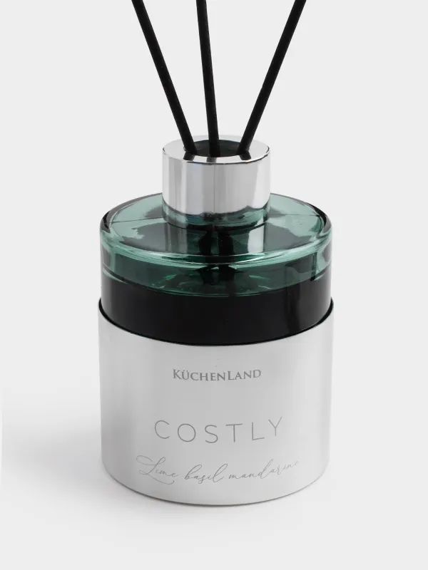 Ароматический диффузор, 120 мл, серебристо-зеленый, Lime basil and mandarine, Costly, image-1
