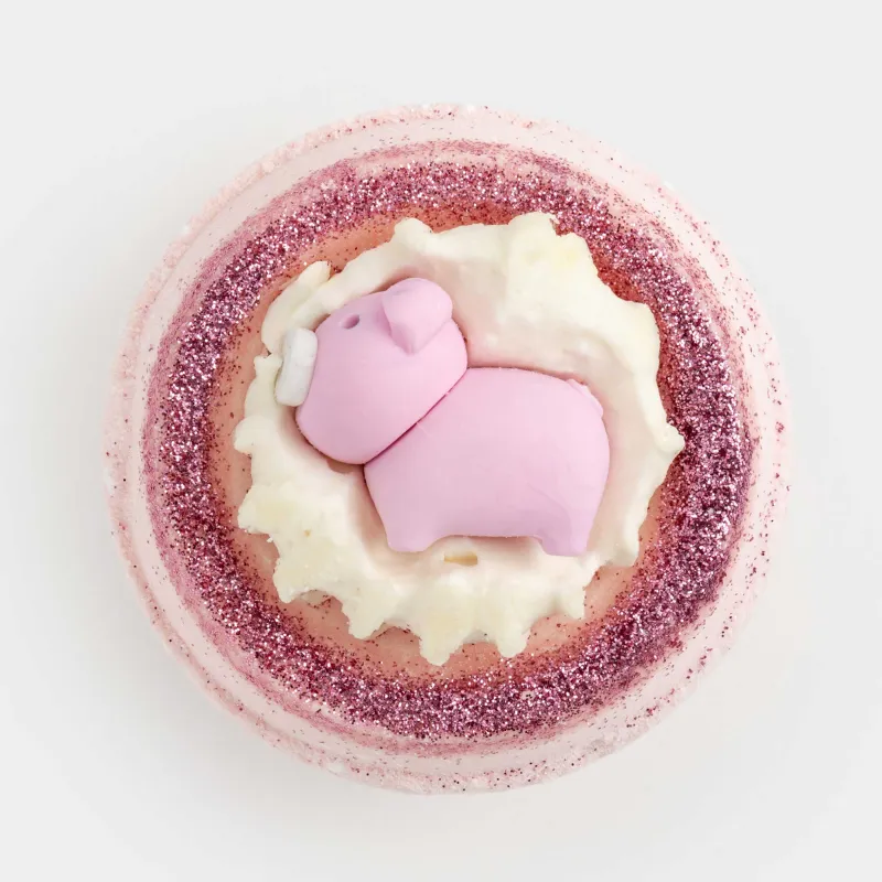 Бомбочка для ванны, 130 гр, с игрушкой, розовая, Тутти-фрутти, Свинка, Friends spa