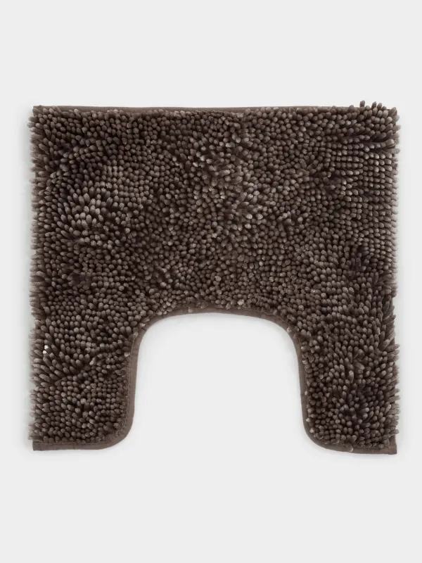 Коврик для ванной комнаты, 50x80/50x50 см, 2 шт, противоскользящий, полиэстер, коричневый, Fluffy, image-6