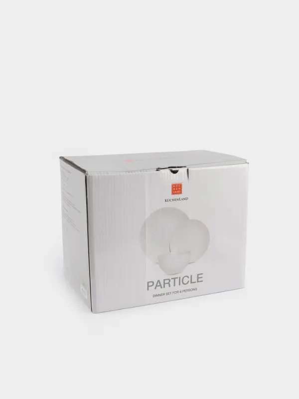 Сервиз обеденный, 6 перс, 18 пр, керамика, молочный, в крапинку, Particle, image-7