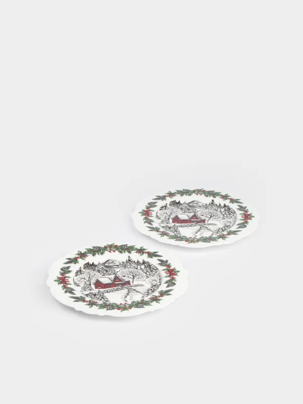 Тарелка десертная, 20 см, 2 шт, Дом в лесу, Forest house, image-1