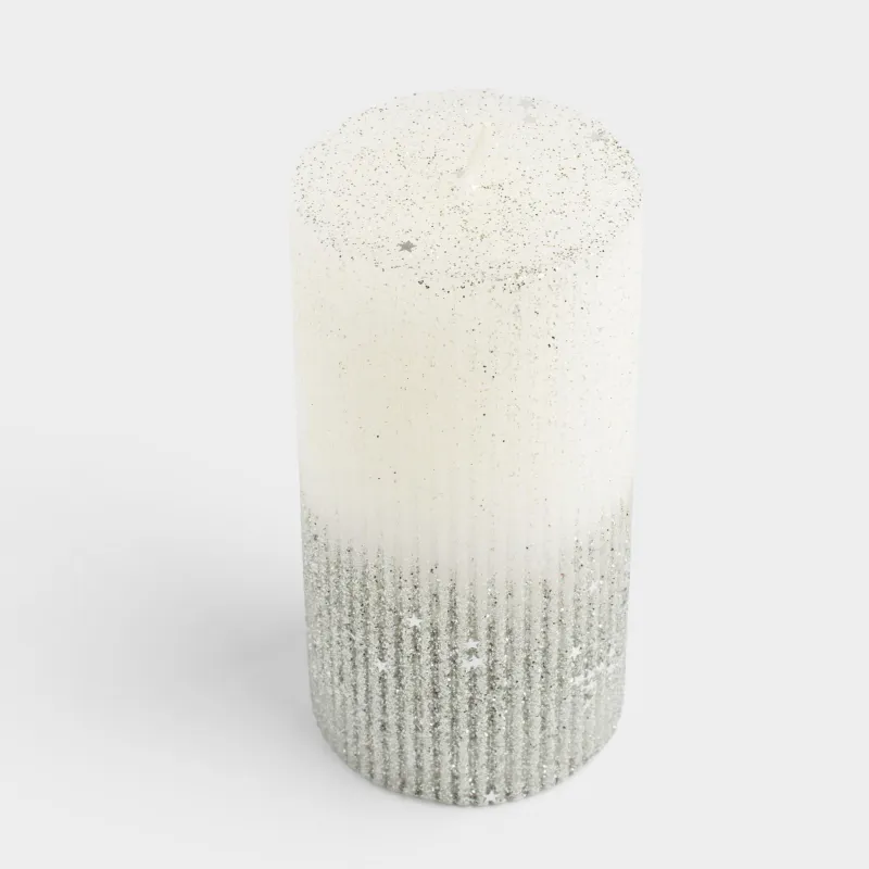 Свеча, 15 см, цилиндрическая, с блестками, Metallic glow, image-2