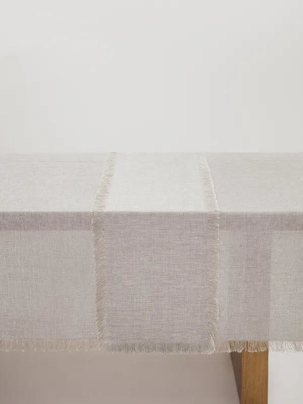 Дорожка настольная, 40х160 см, с бахромой, полиэстер, серый меланж, Beverin, image-8