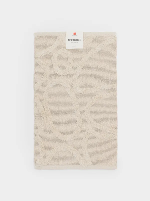 Коврик, 50x80 см, противоскользящий, хлопок, бежевый, Геометрия, Textured, image-6