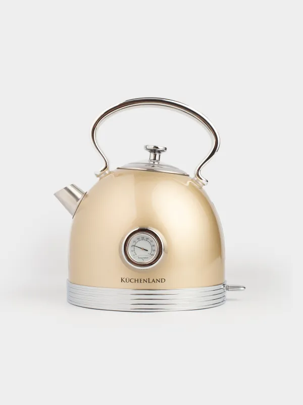 Чайник электрический, 1,7 л, 1850-2200 Вт, сталь/пластик, золотистый, Vintage kitchen, image-1