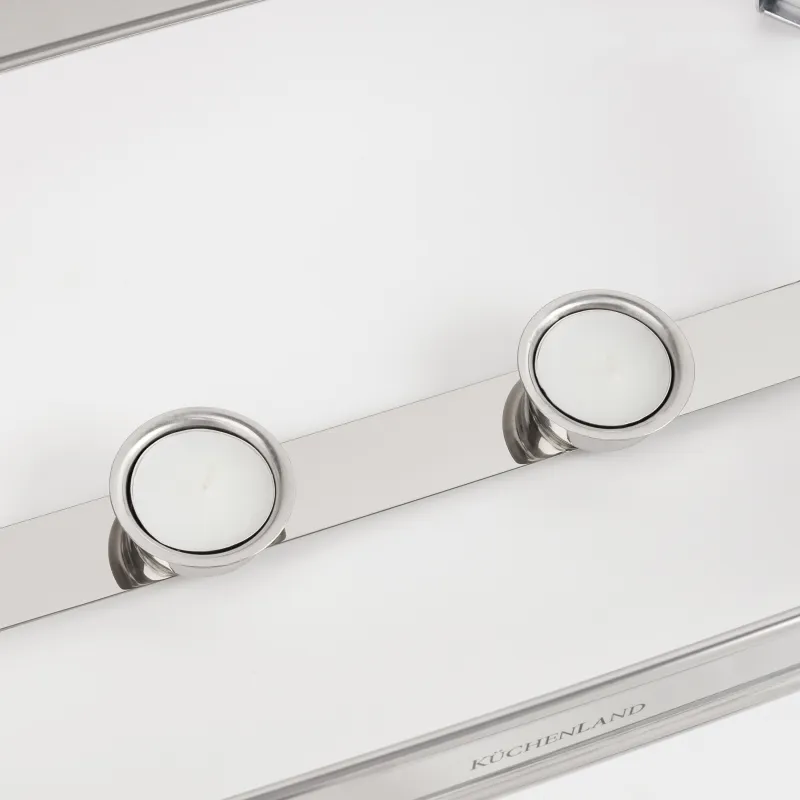 Блюдо с подогревом, 49x26x18 см, с крышкой, прямоугольное, стекло Т/сталь, Antarctica, image-4