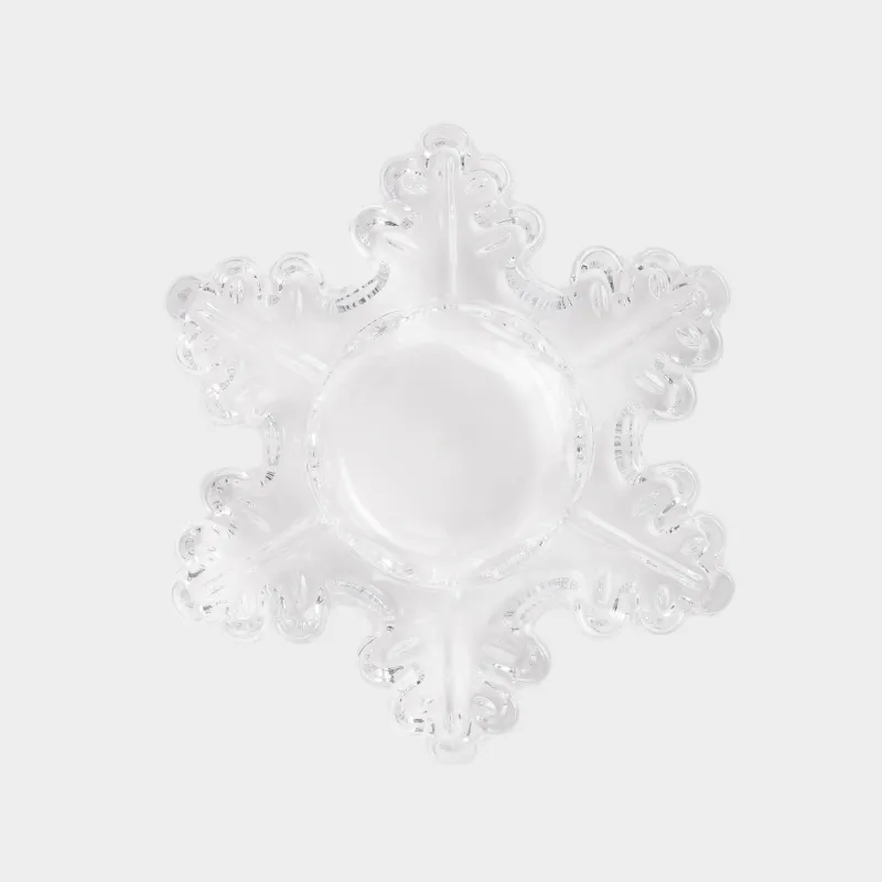 Подсвечник, 11 см, для чайной свечи, стекло, Снежинка, Snowfall