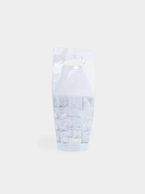 Сумка для охлаждения бутылки, 30 см, пластик, серебристые блестки, Sparkle bar, image-1