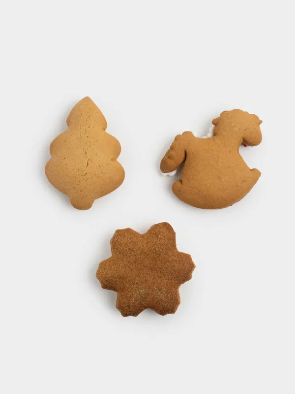 Пряник, 90 гр, глазированный, имбирный, в наборе, цветной, Елка/Лошадка/Снежинка, Prani, image-1