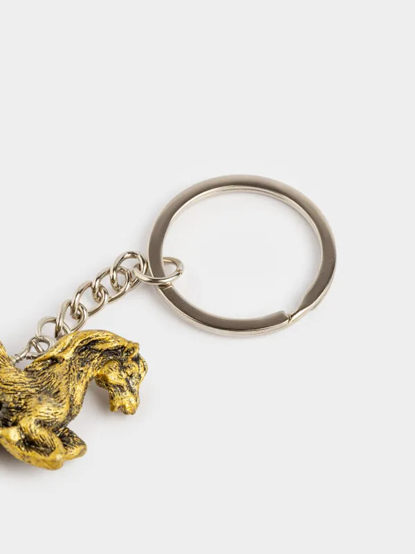 Брелок, 4 см, полирезин/металл, бронзовый, Лошадь с подарком, Horse bronze, image-3