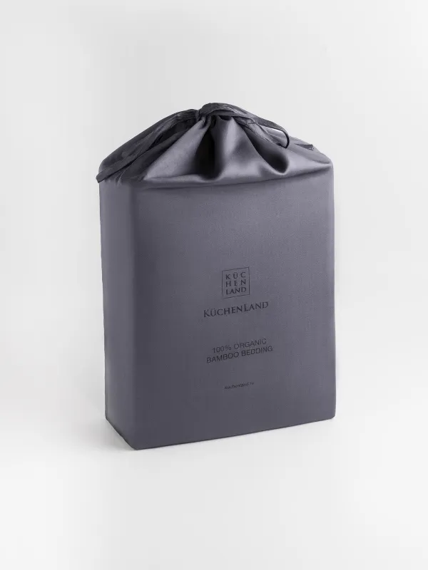 КПБ евро, бамбук, серо-синий, Pure bamboo, image-9