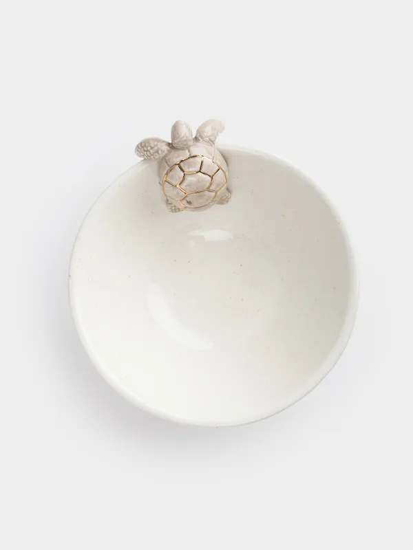 Салатник, с декором, 15х6 см, 400 мл, керамика, молочно-коричневый, в крапинку, Черепаха, Grand turtle, image-2