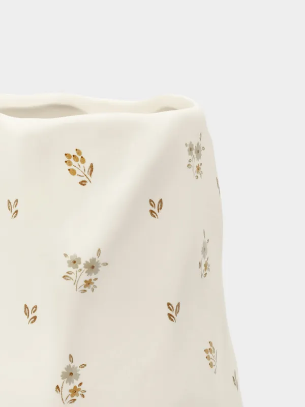 Ваза для цветов, 20 см, керамика, молочная, Винтажные цветы, La flore, image-2