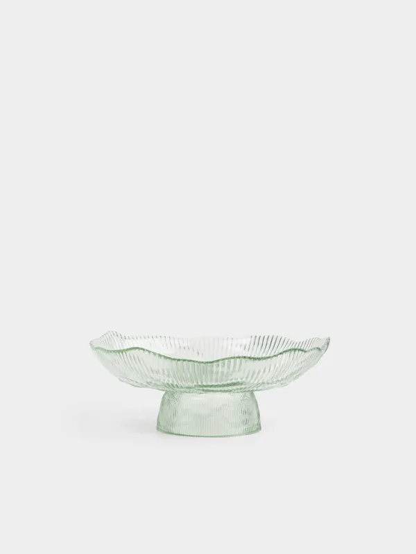 Блюдо на ножке, 23х9 см, стекло Р, зеленое, Argos color, image-0
