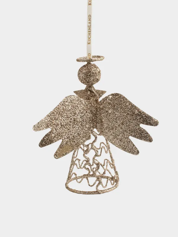Игрушка елочная, 15 см, металл, шампань, Ангел, Angel sparks, image-2
