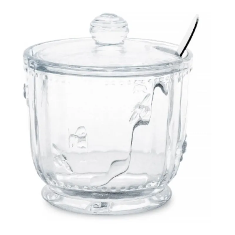 Сахарница, 12 см, 370 мл, с ложкой, стекло Р/сталь, Honey, image-1