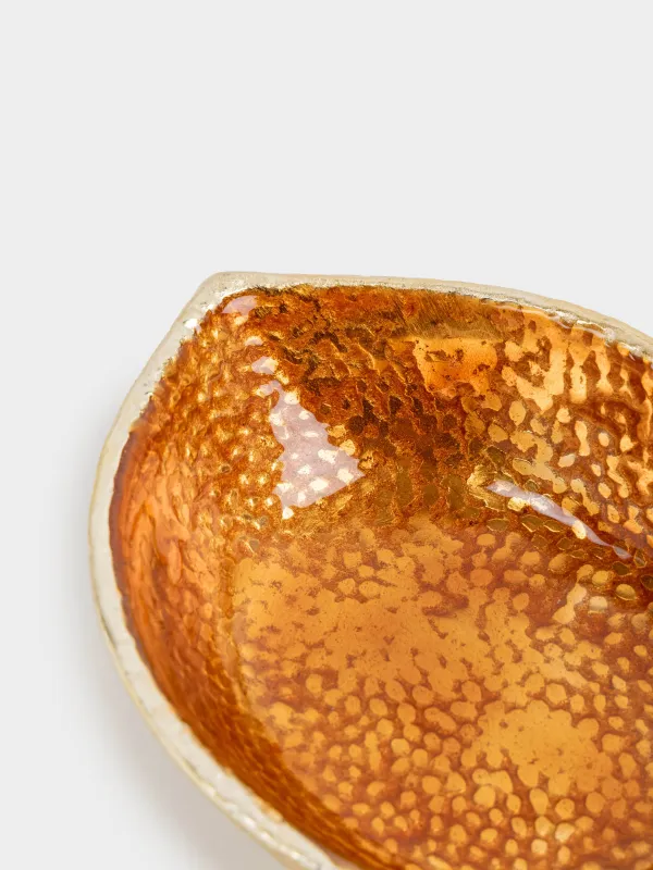 Блюдо декоративное, 12x15 см, металл, оранжево-золотистое, Апельсин, Fantastic R, image-4