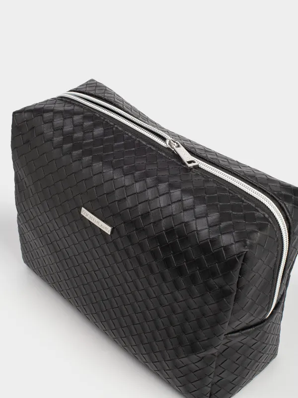 Косметичка, 27х19 см, полиуретан, черная, Sennit, image-3