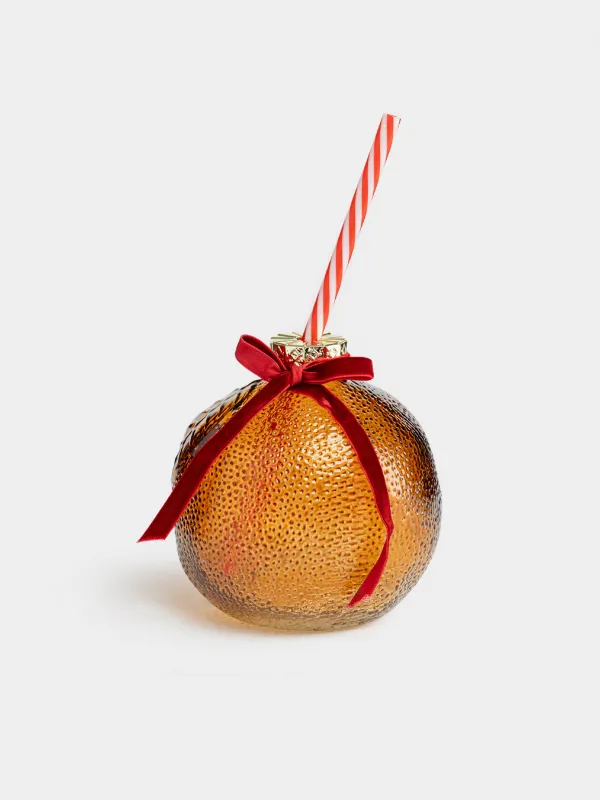 Банка для напитков, 480 мл, с трубочкой, Апельсин, Christmas drink, image-1