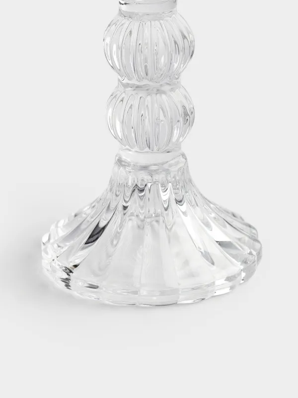 Подсвечник, 14 см, для цилиндрической/тонкой свечи, на ножке, разборный, стекло, Ribby, image-2