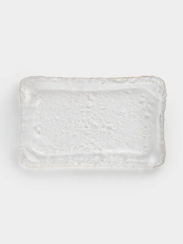 Блюдо, 14х23 см, стекло, прямоугольное, с золотистым кантом, Nautilus gold, image-3