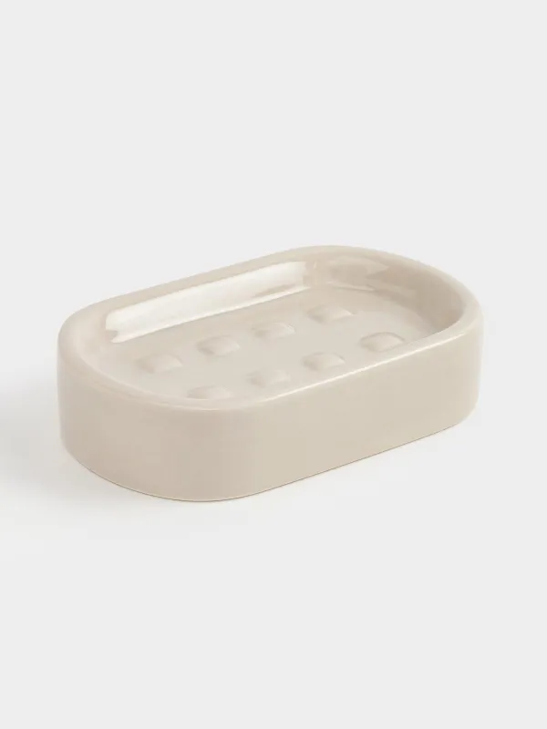 Мыльница, 12х8 см, керамика D, бежевая, Nira, image-2