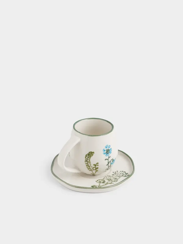 Пара чайная, 230 мл, Луговые цветы на кракелюре, Floral meadow, image-2