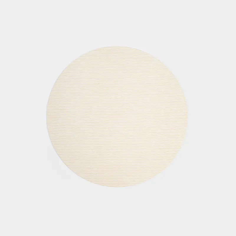 Салфетка под приборы, 38 см, ПВХ, круглая, молочная, Рельефные линии, Rock