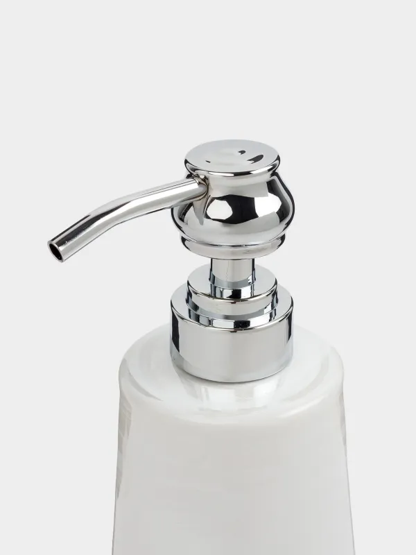 Диспенсер для жидкого мыла, 400 мл, керамика/металл, белый, перламутр, Odyssey, image-4