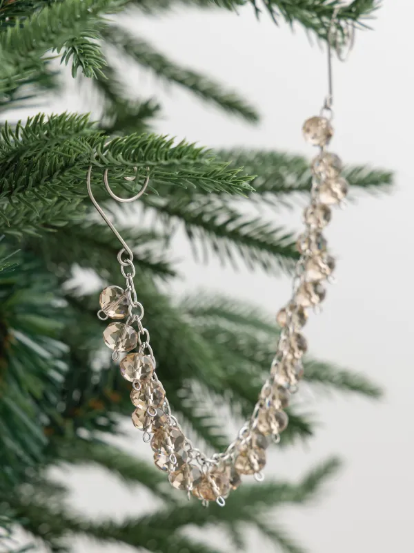 Игрушка елочная, 30 см, стекло/металл, янтарная, Цепочка, Ice crystal, image-6