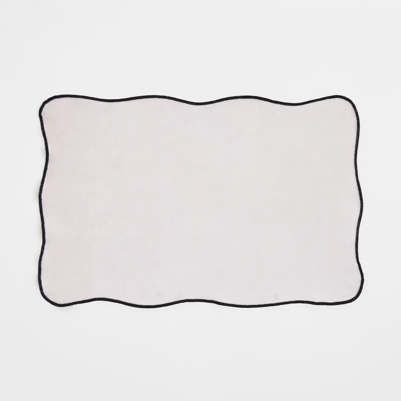 Салфетка под приборы, 30х45 см, из бархата, Черный кант, Velvet framed