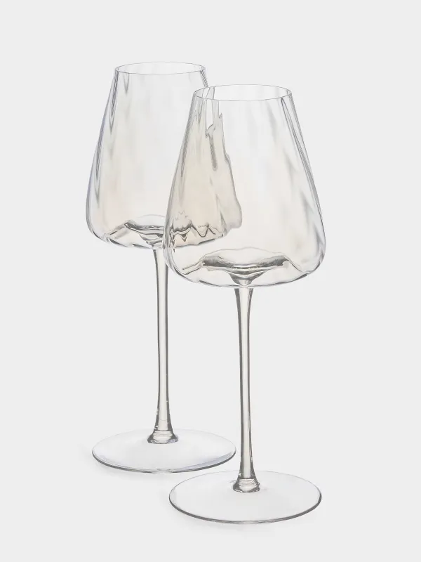 Бокал для красного вина, 480 мл, 2 шт, стекло, перламутр, Sorento bend, image-2