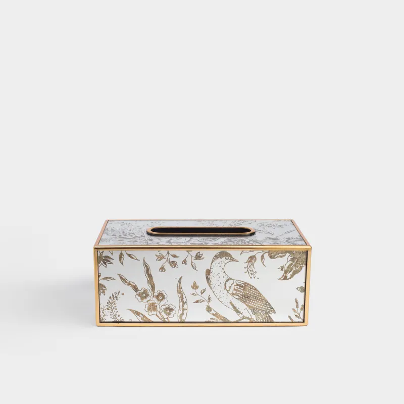 Бокс для бумажных салфеток, 25х13 см, пластик/стекло, зеркальный, Птица, Bluebird