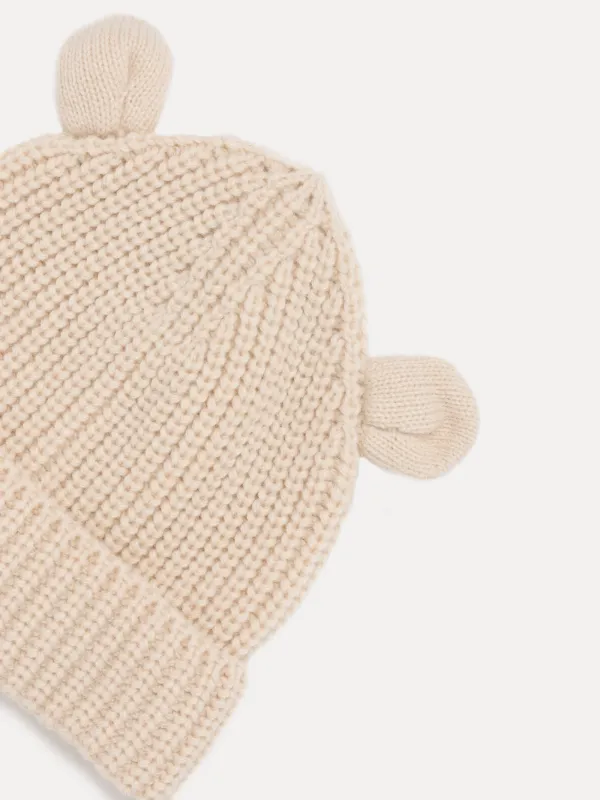 Шапка детская, единый размер, акрил, бежевая, Ушки, Warm kids, image-1