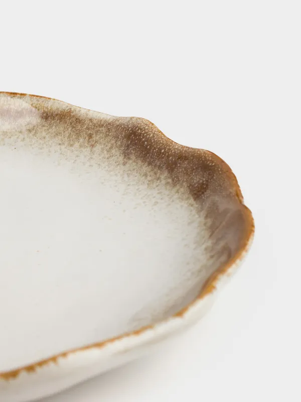 Блюдо декоративное, 23х16 см, керамика, бежево-коричневое, Устрица, Seaside, image-7