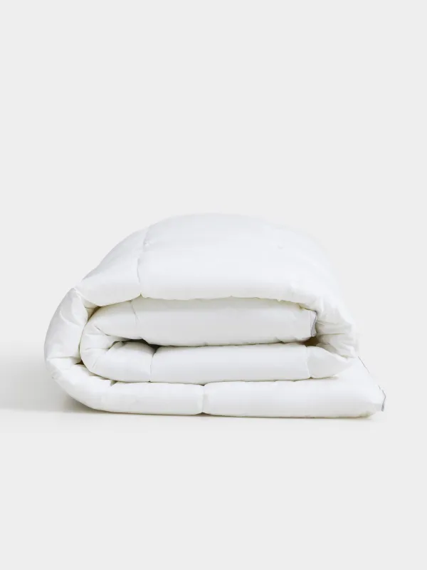 Одеяло, 200х220 см, хлопок/микрофибра, белое, с серебристым кантом, Soft cotton, image-3