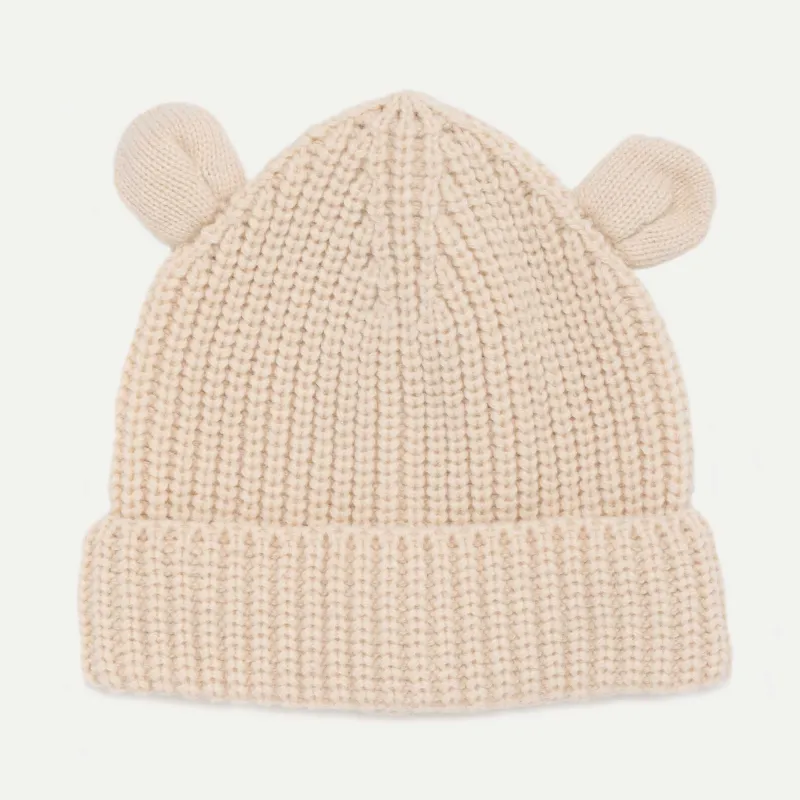 Шапка детская, единый размер, акрил, бежевая, Ушки, Warm kids