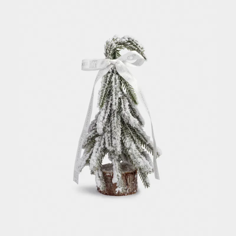 Ель искусственная, 20 см, с подсветкой, пластик/дерево, Заснеженная ель, Conifer curved