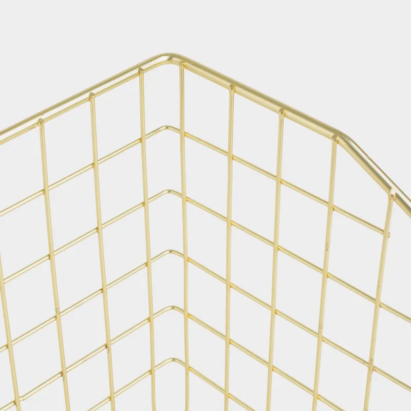 Корзина для хранения, 30х20х23 см, металл, прямоугольная, золотистая, Teca, image-1