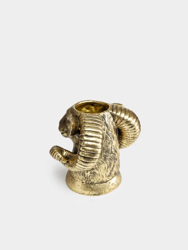 Ваза декоративная, 22 см, Баран, Sheep gold, image-3
