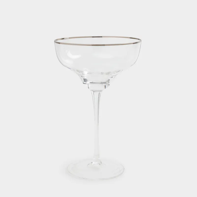 Бокал-креманка для шампанского, 250 мл, 2 шт, стекло, с серебристым кантом, Rimini silver, image-4