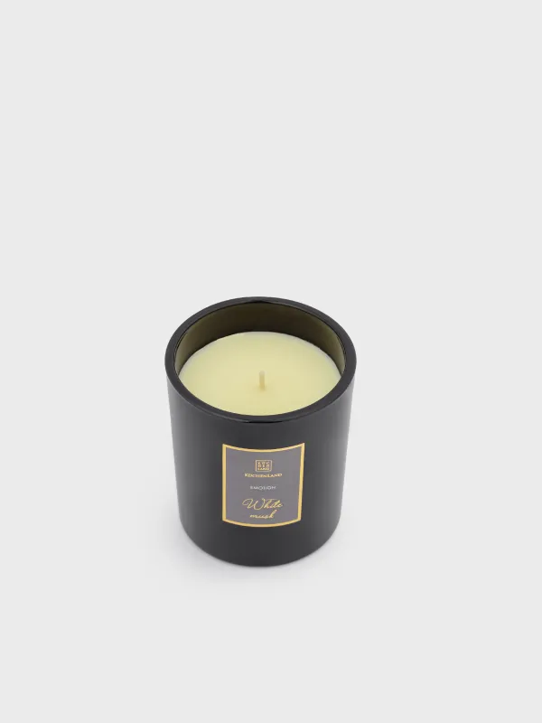 Свеча ароматическая, 9 см, в подсвечнике, стекло, серая, White Musk, Emotion, image-1