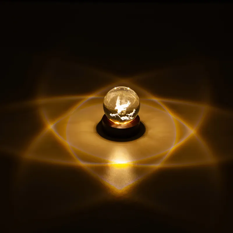 Светильник декоративный, 7 см, с подсветкой, стекло/дерево, Орел, Illumination, image-2