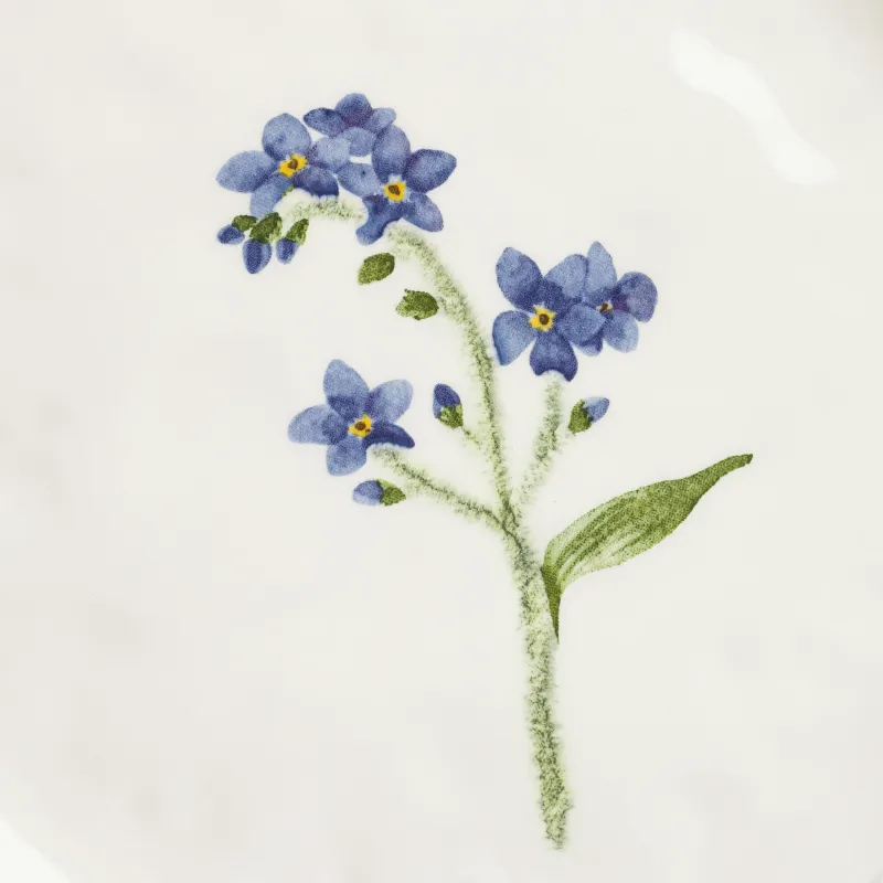 Тарелка закусочная, 19 см, керамика D, белая, Незабудка, Crumple flower, image-6