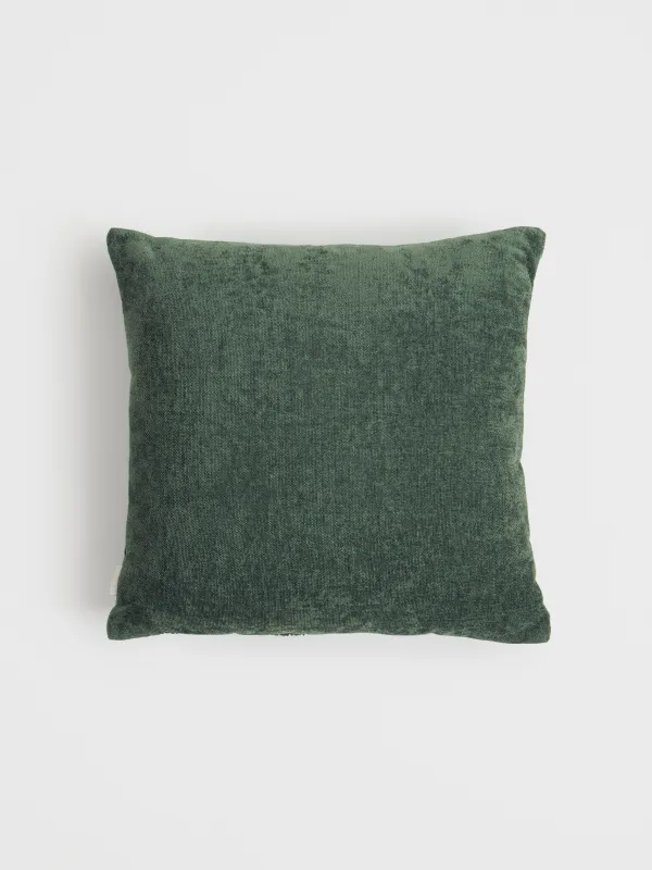 Подушка декоративная, 45х45 см, шенилл, темно-зеленая, Ель, Chenill, image-1