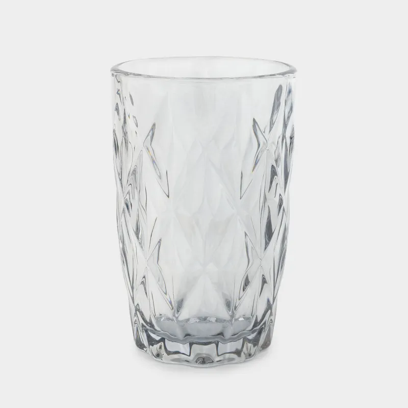 Стакан, 12 см, 340 мл, стекло Р, серый, Rhomb color