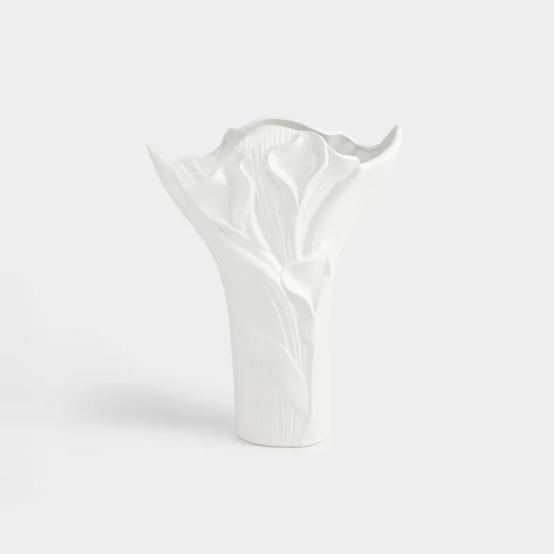 Ваза для цветов, 34 см, декоративная, керамика D, белая, Каллы, Calla white